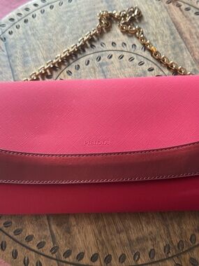 Hot Pink Waterproof Clutch with Gold Chain